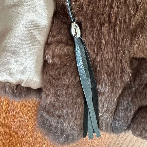 Brown Fur Vest Ombré Rabbit Fur Boho Bohemian Vest - Picture 6 of 7